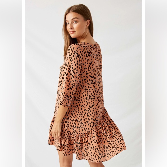 Hayden Asymmetrical Dotted Swing Dress - Picture 2 of 5